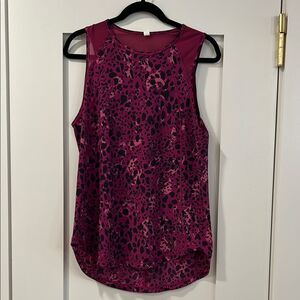 Lululemon Mesh Open Top - Pink/Purple Leopard Print, Size 10